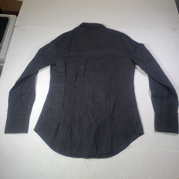 J.Crew Baird McNutt Petite Black Irish Linen Long-Sleeve Button-Down Shirt Sz S - Picture 7 of 8